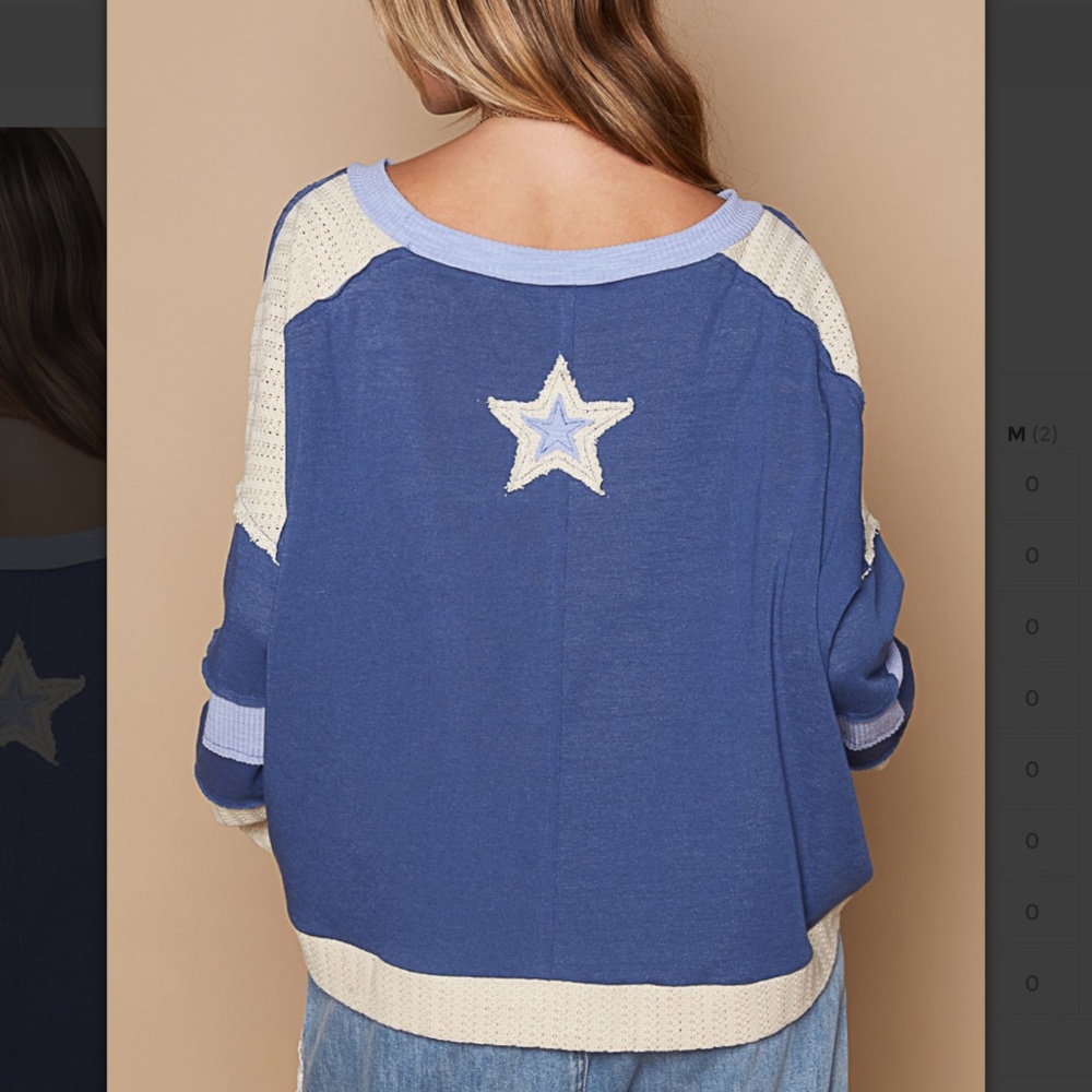 POL 💜 134 POL Star Patch Top Relaxed Fit Shirt SR20 - Picture 7 of 9